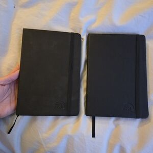Set of 2 Leeman Black Hardcover Lined Notebooks - blank, never used!
